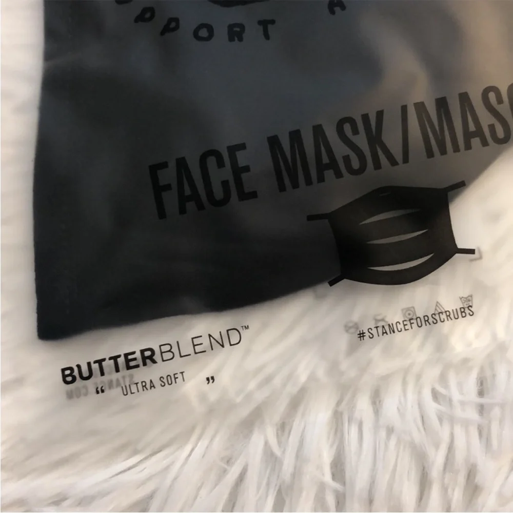 Stance Solid Black Face Mask One Size Fits All NEW in package!